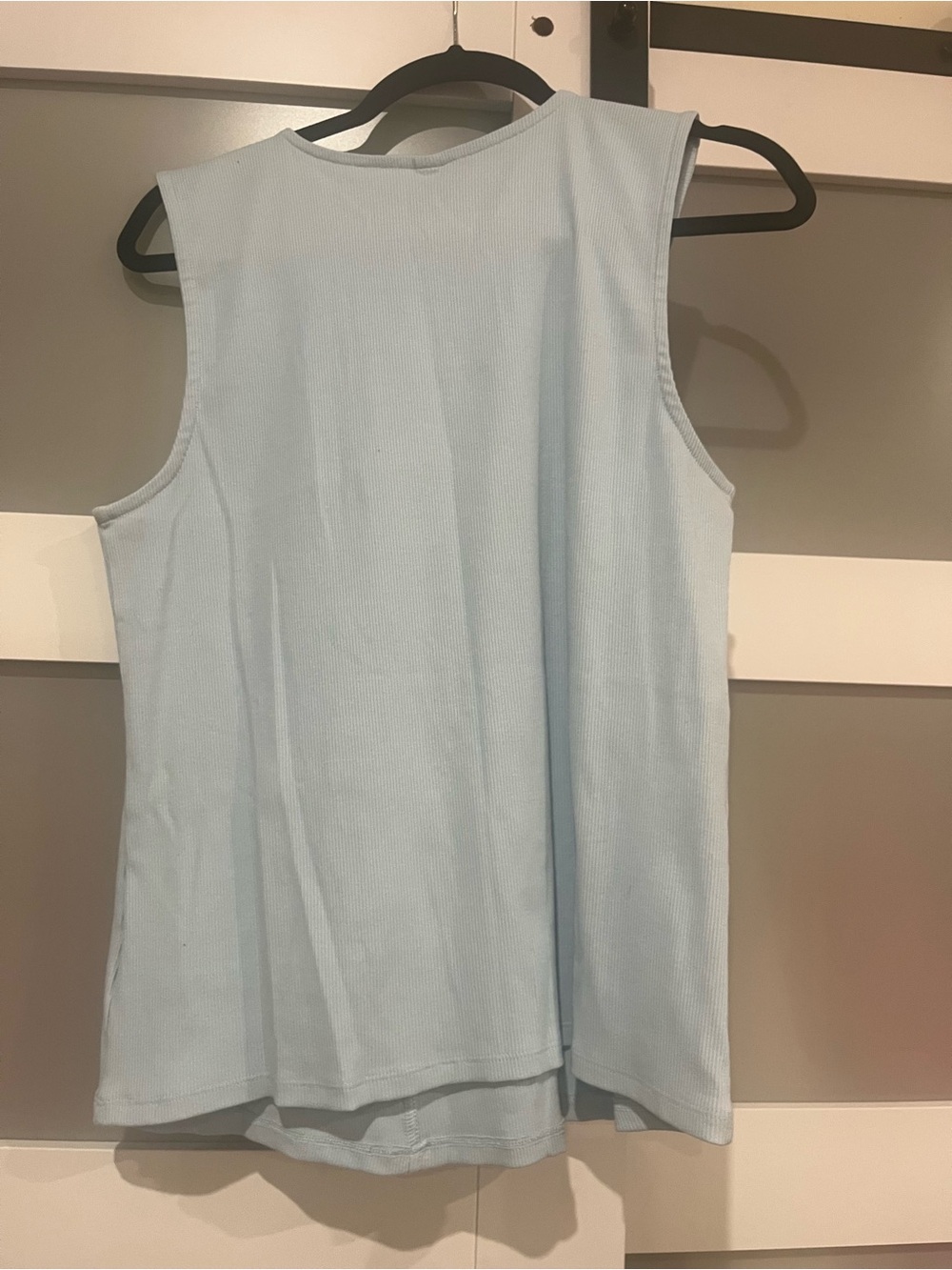 torrid Light Blue Eyelet Ruffle Ribbed Tank - Picture 2 of 4